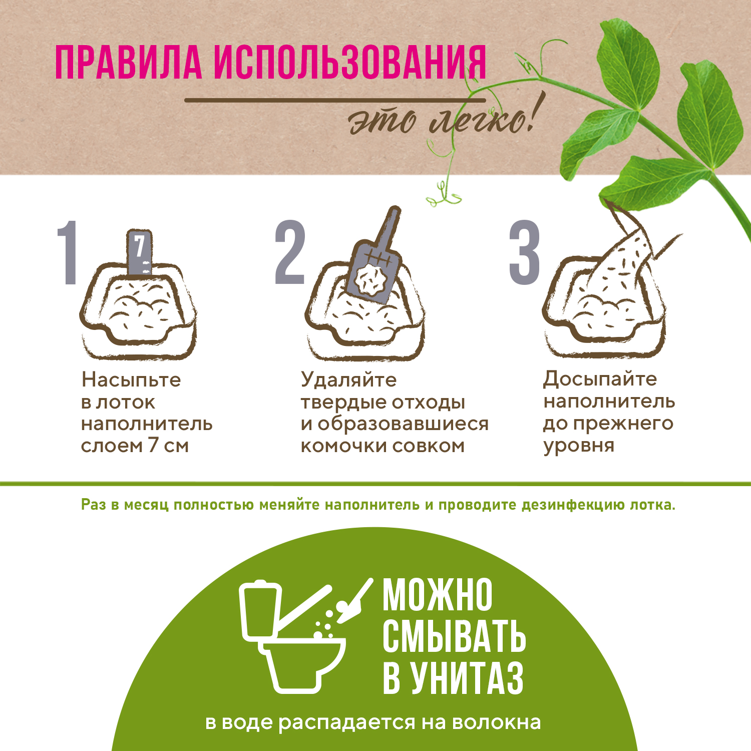 Наполнитель для кошачьих туалетов Little Friends Tofu Carbon 2.5кг комкующийся растительный - фото 4