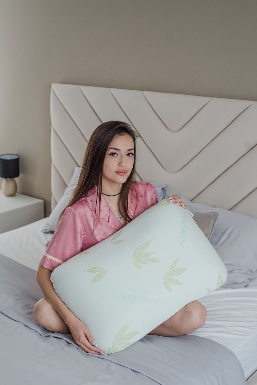 Анатомическая подушка Asvetida Aloe 50*70c эффектом памяти Memory Foam - фото 1