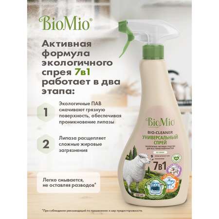 Спрей BioMio Bio-Multi Purpose Cleaner универсальный чистящий без запаха 500мл