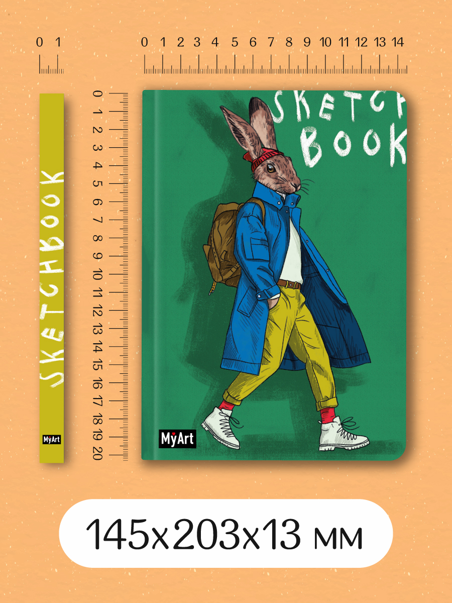 Скетчбук Проф-Пресс блокнот На стиле. Заяц. А5 64 лист. 1 шт. - фото 4