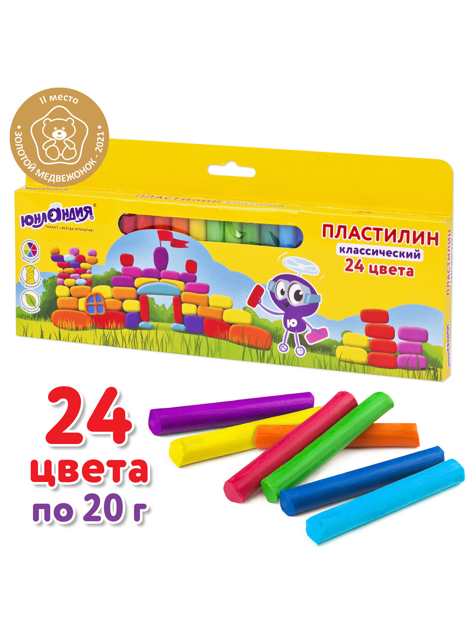 Пластилин Юнландия 24 цв. - фото 1