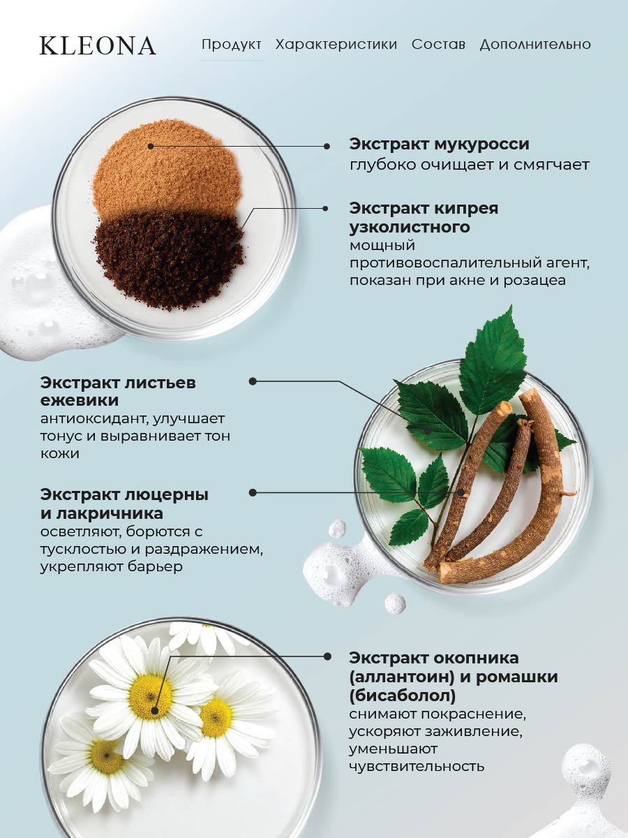 Пена KLEONA для умывания бактерицидная 150 мл - фото 6