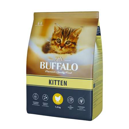 Корм для кошек Mr.Buffalo Kitten с курицей сухой 1.8кг