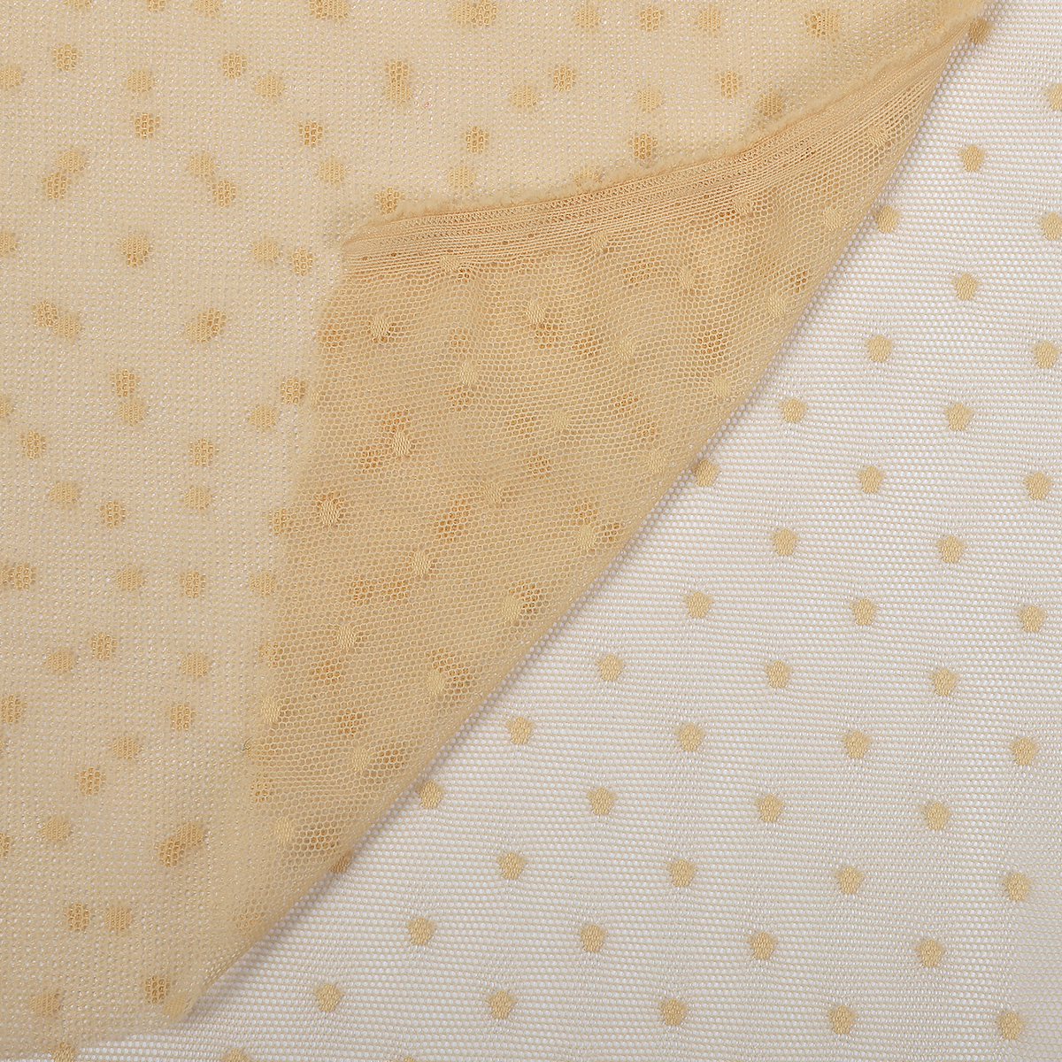 Ткань KRUZHEVO сетка эластичная Мушка 160см цвет бежевый - фото 4
