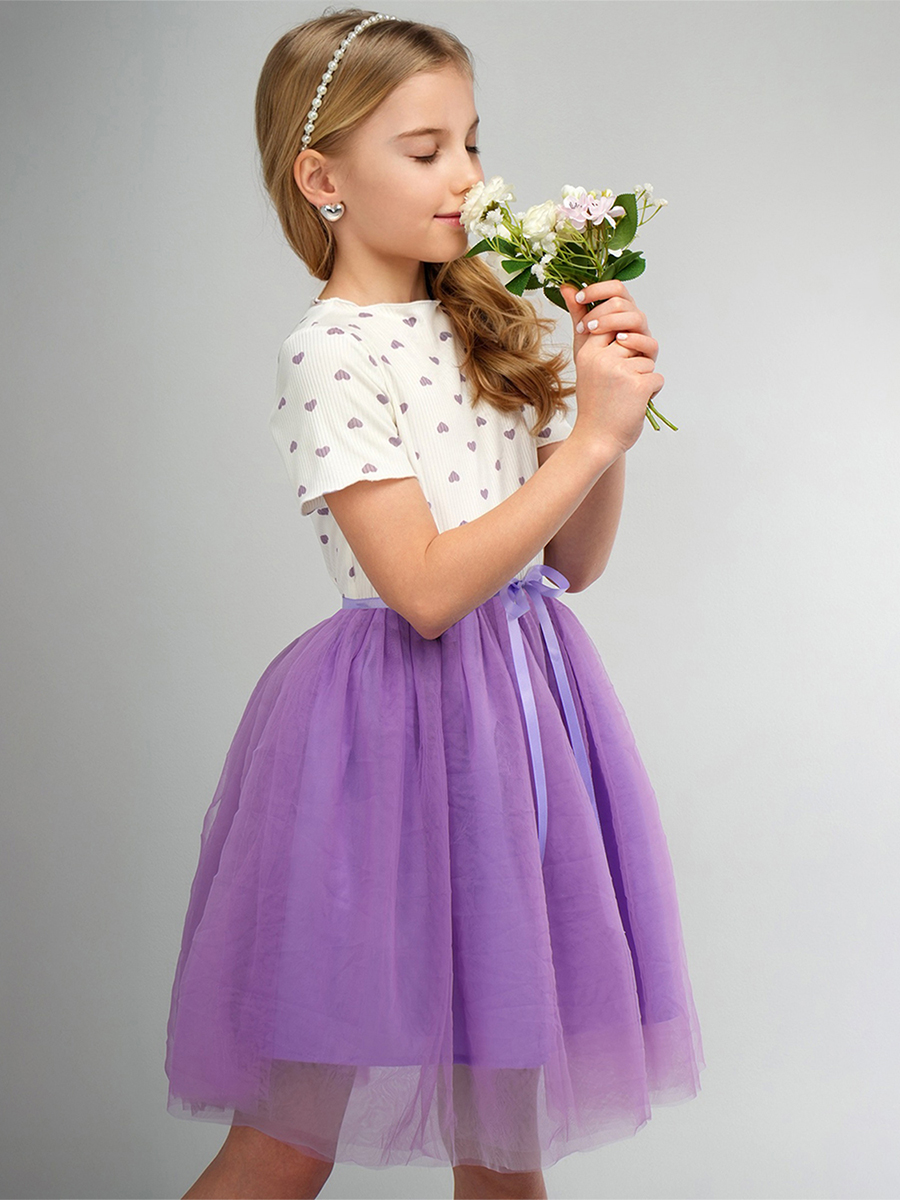 Платье HappyFox HFI3284белый.сиреневый - фото 6