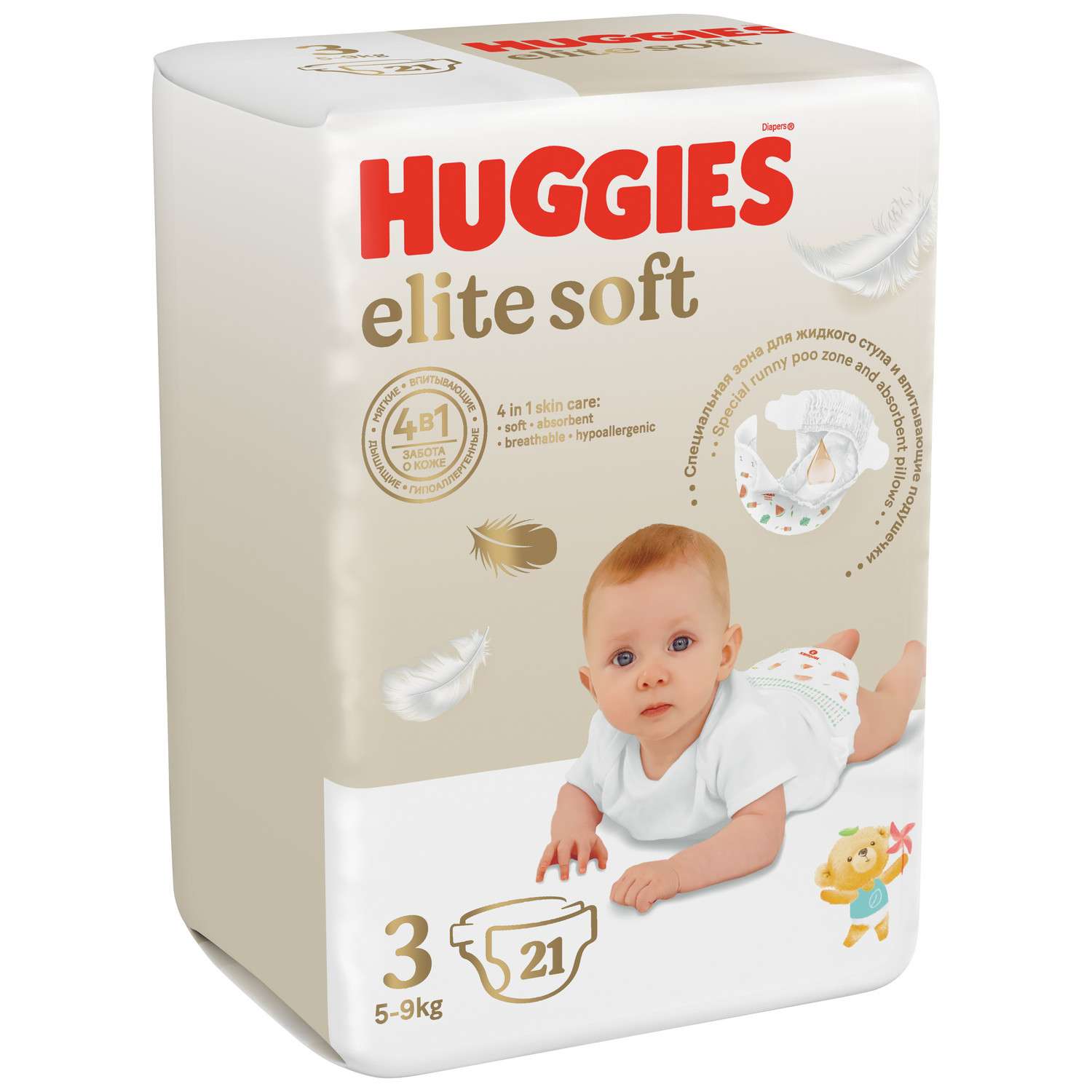 Подгузники Huggies Elite Soft 3 (5-9 кг) 21 шт. - фото 2