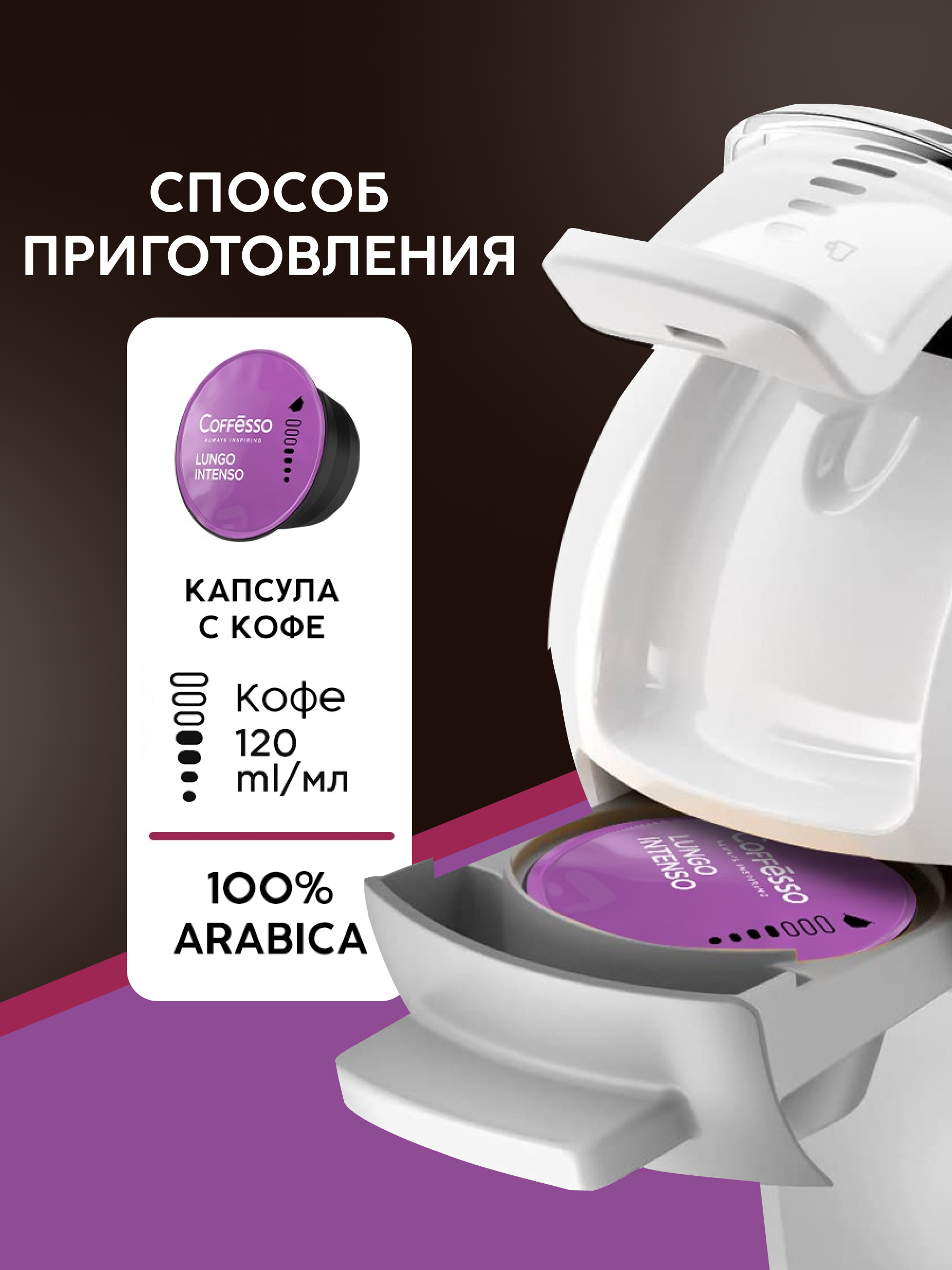Кофе в капсулах Coffesso Lungo Intenso 104г капсула - фото 3