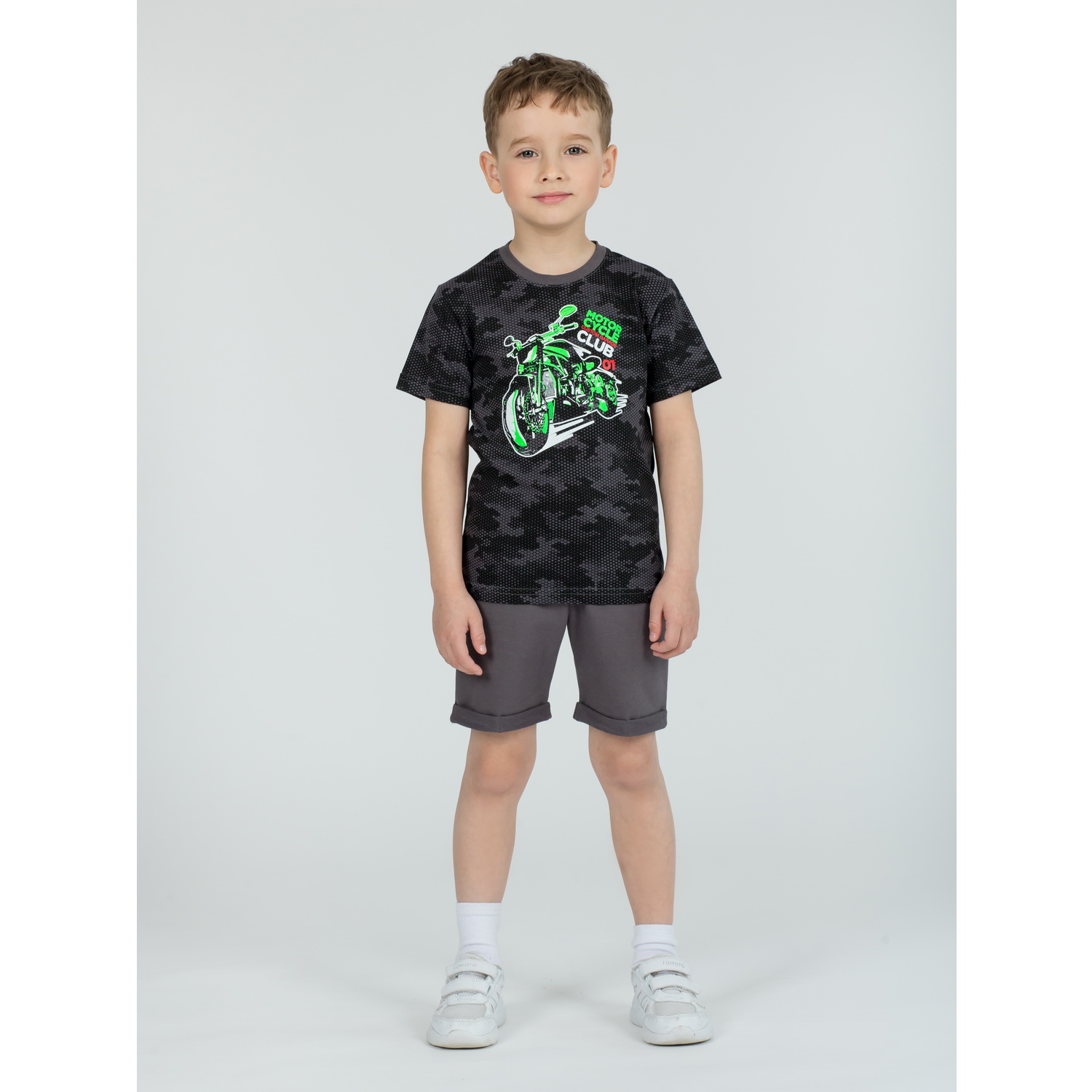 Костюм KiMMi co К-14087049п соты cерый мото - фото 1