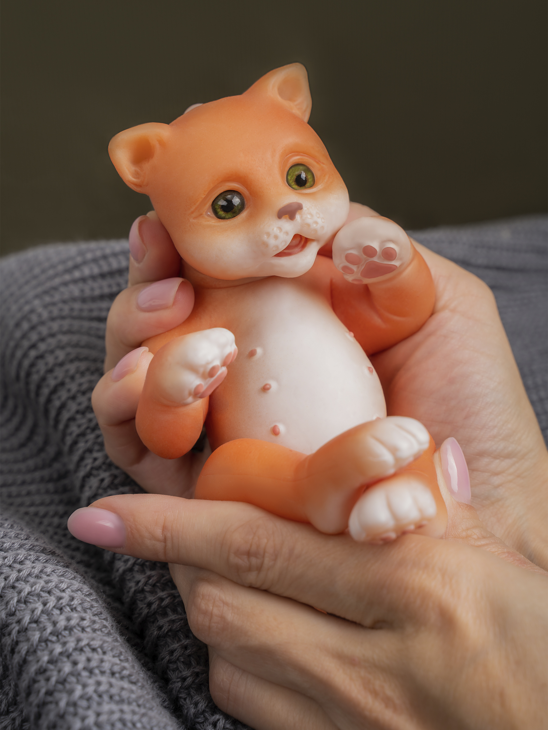 Кукла мини Magic Manufactory Magic Pets Кот реборн рыжий высота 19 см 4631175965854 - фото 17