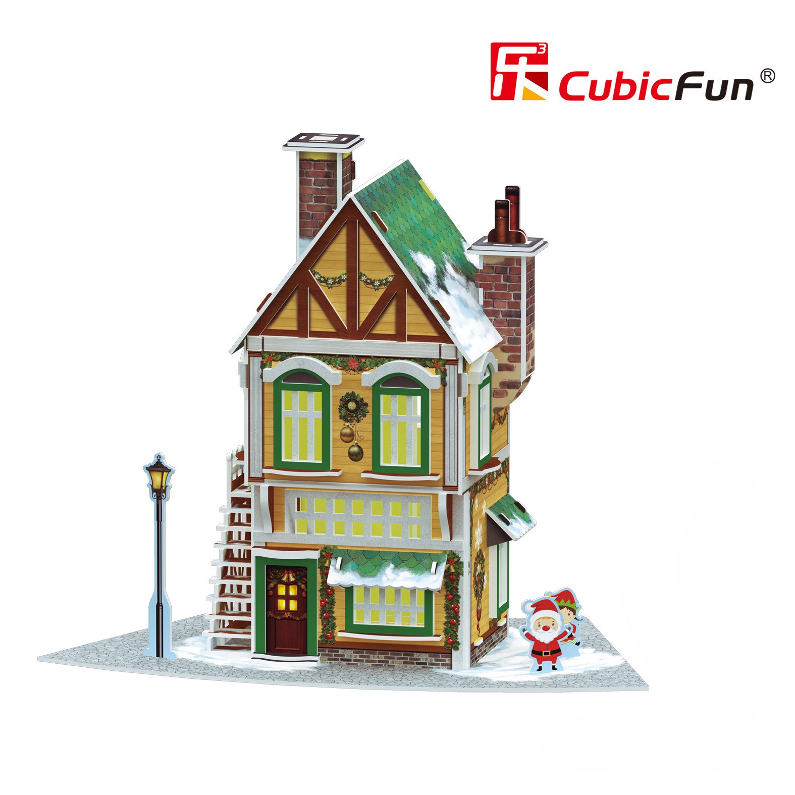 Пазл CubicFun Новогодняя пекарня LED-свет 3D - фото 7