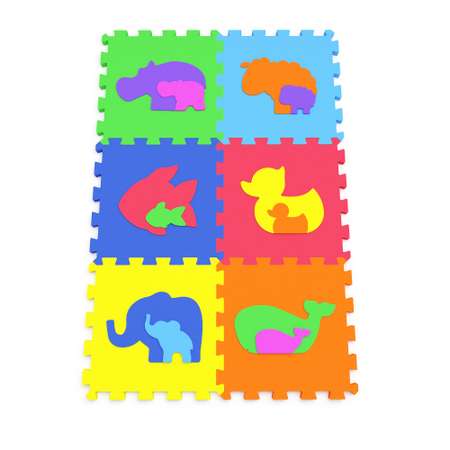 Развивающий коврик-пазл ElBascoToys Мама и малыш 6 элементов