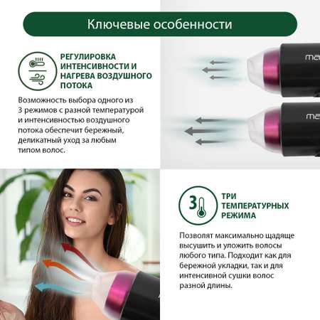 Фен MARTA MT-1263 темная фуксия