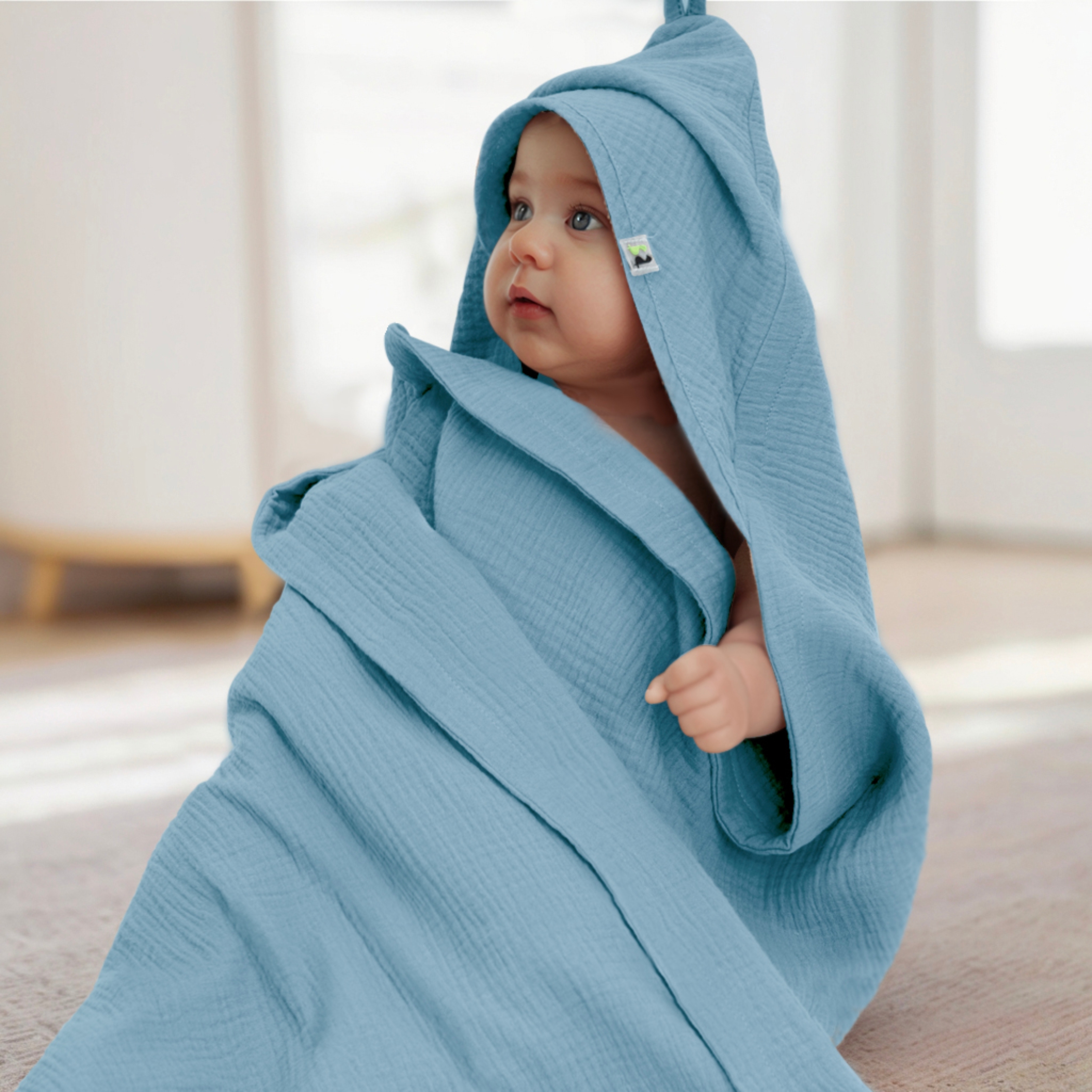 Полотенце уголок Фабрика Бамбук с капюшоном (уголком) 98 x 98 см - фото 4