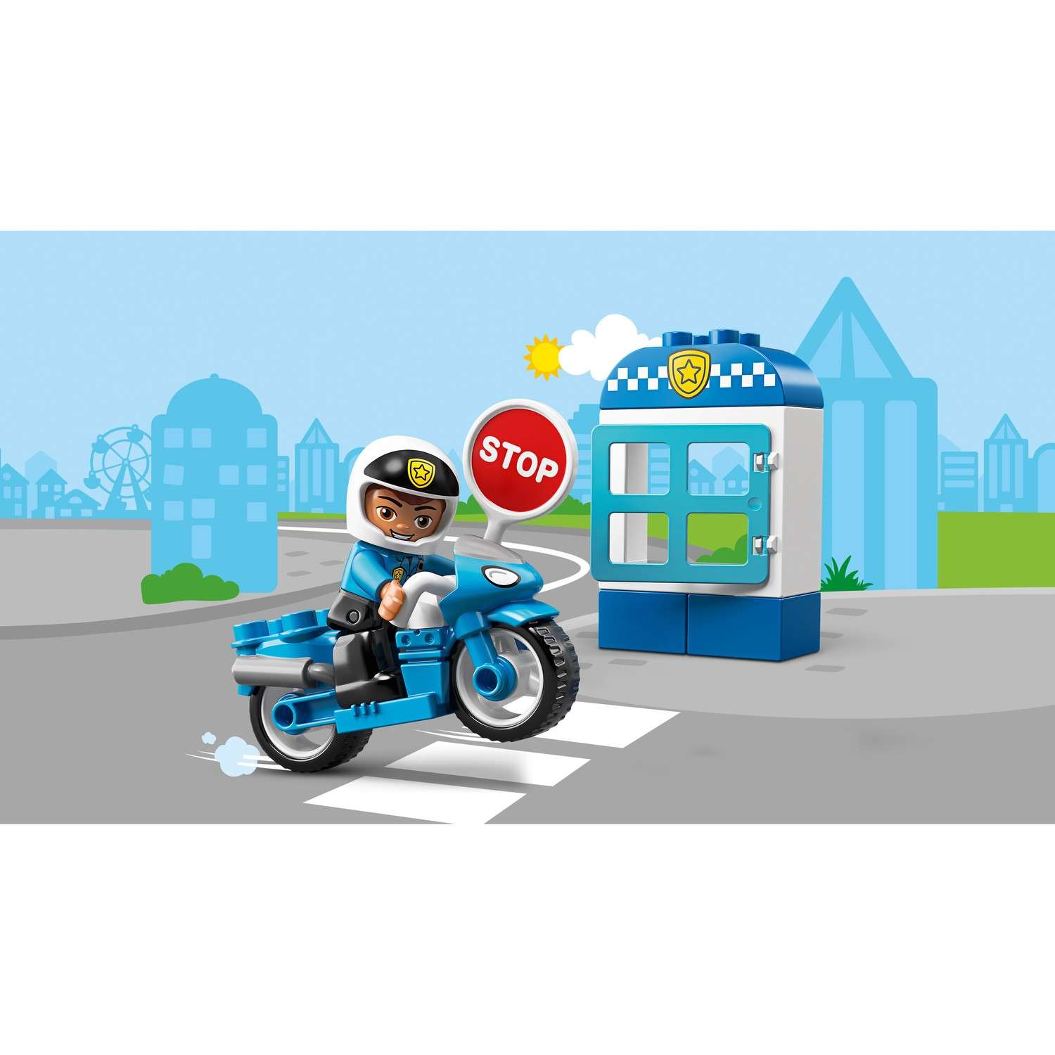 Конструктор LEGO DUPLO Town Полицейский мотоцикл блочный - фото 5
