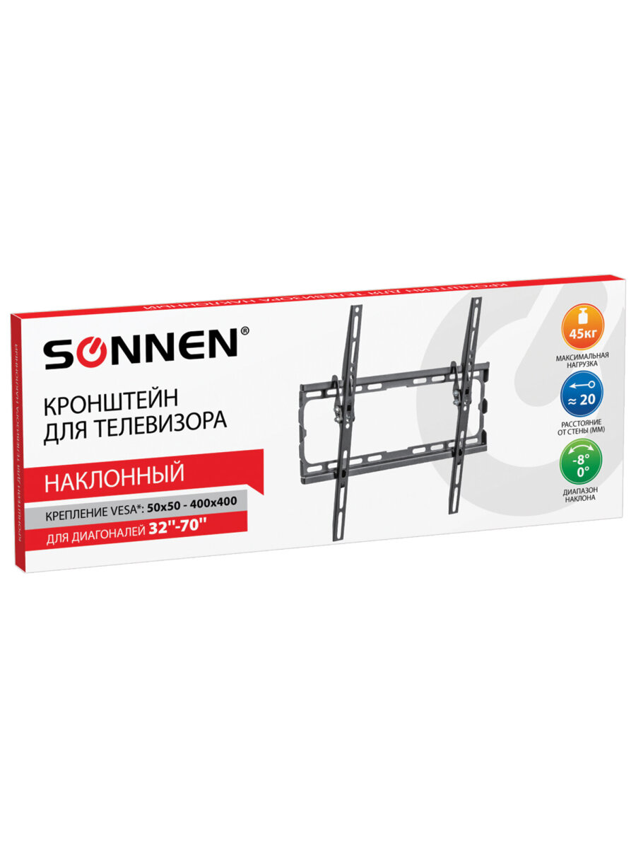 Кронштейн Sonnen для телевизора на стену крепление до 70 дюймов 45 кг - фото 6
