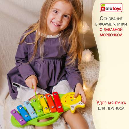 Игрушка музыкальная Alatoys Улитка ксилофон в ассортименте