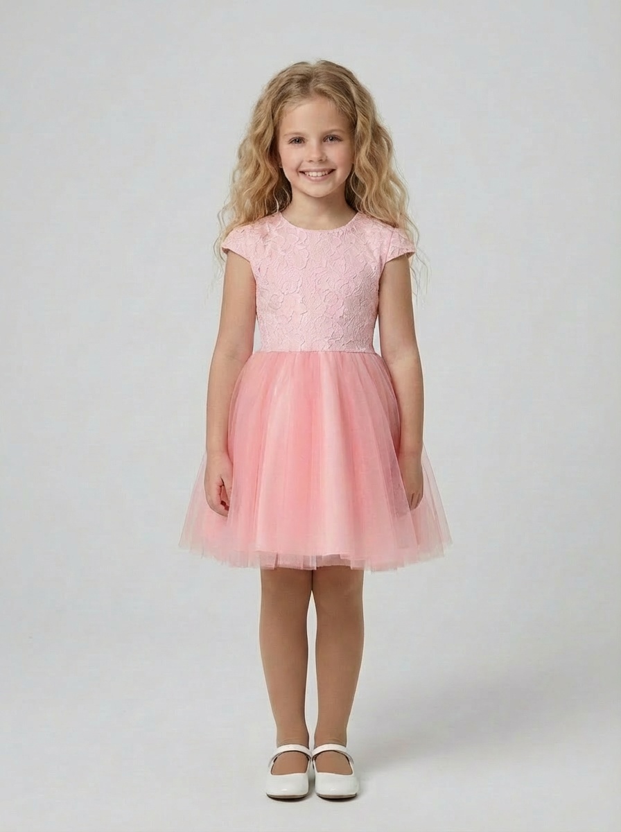 Платье Lila Style гипюр розовый - фото 2