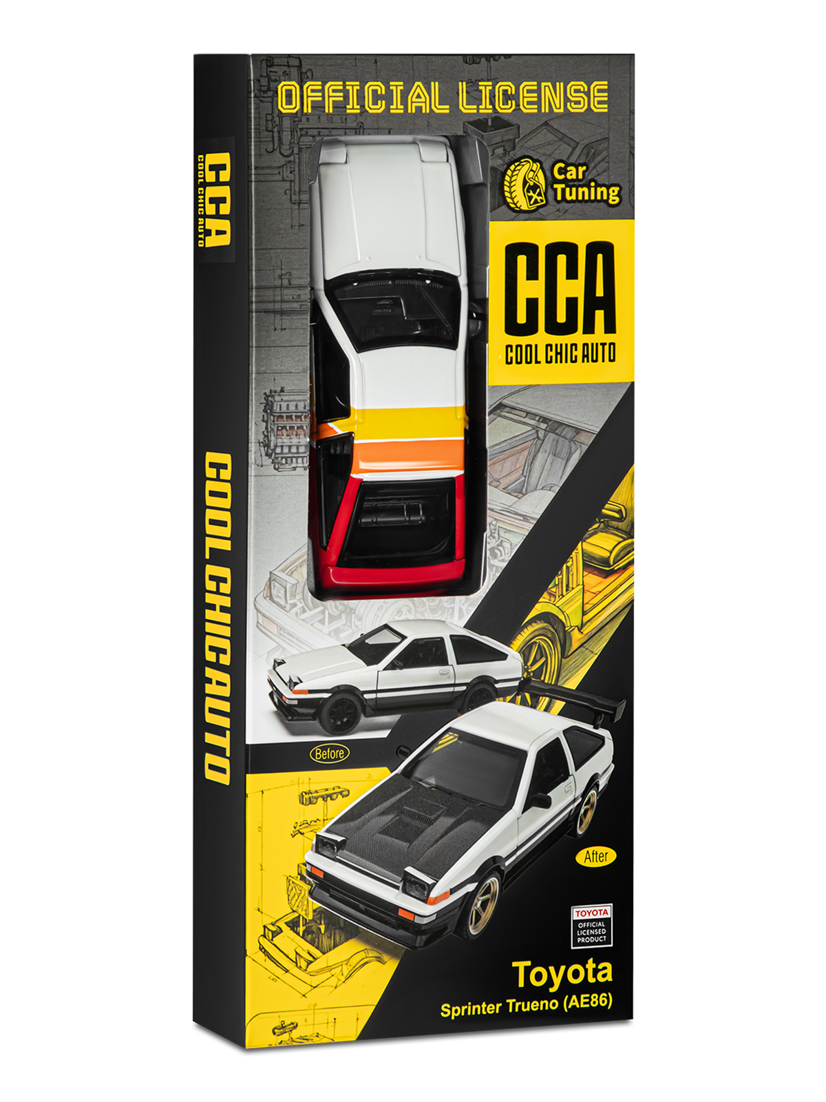 Автомобиль АВТОпанорама Toyota Sprinter Trueno Сборная модель 1:37 JB1251894 - фото 23