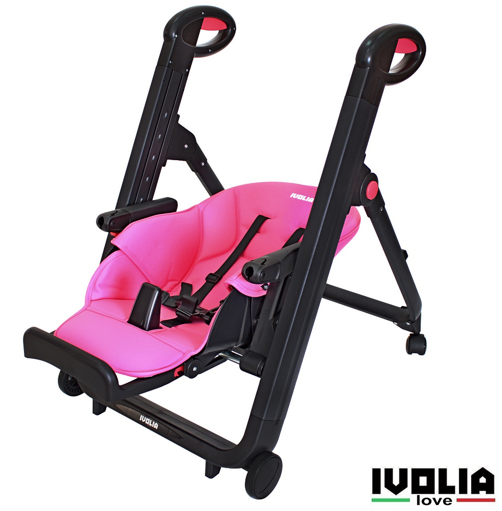 Стульчик для кормления Ivolia LOVE 02 4 колеса pink трансформер - фото 7
