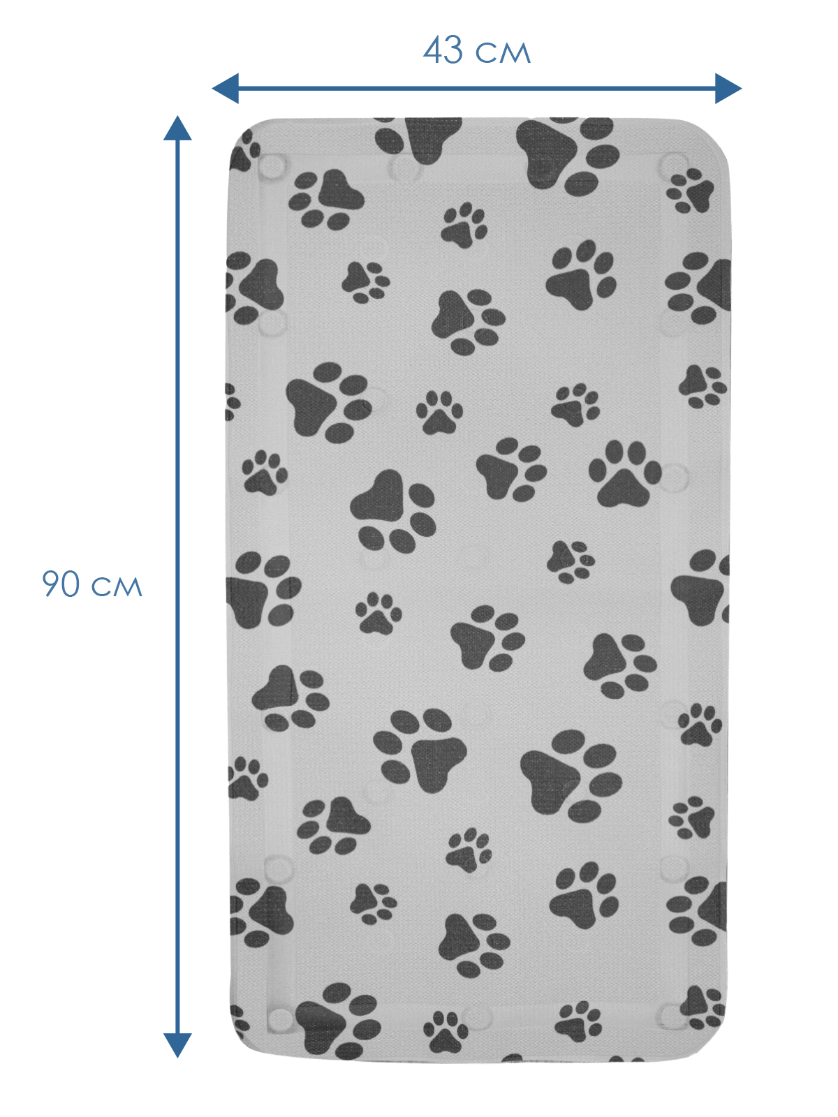 Коврик для ванны VILINA c присосками для животных 43х90 см. серый - фото 5