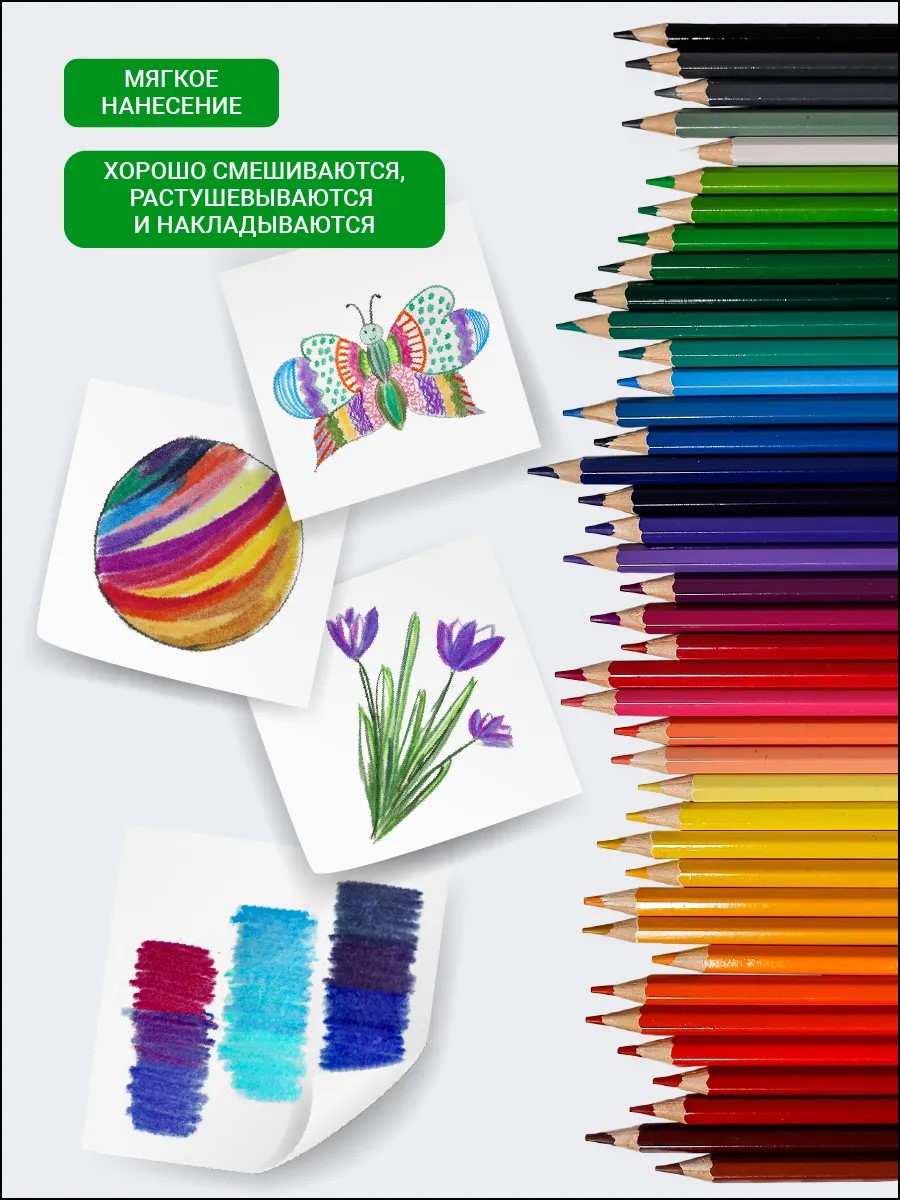 Карандаши цветные AXLER 50 шт. - фото 8