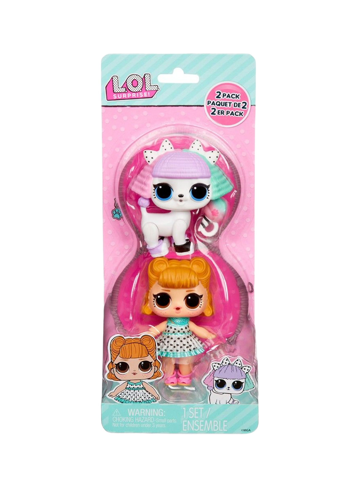 Кукла мини L.O.L. Surprise! OPP Tots с питомцем Джиттербаг 987826 рыжая и белый питомец - фото 5