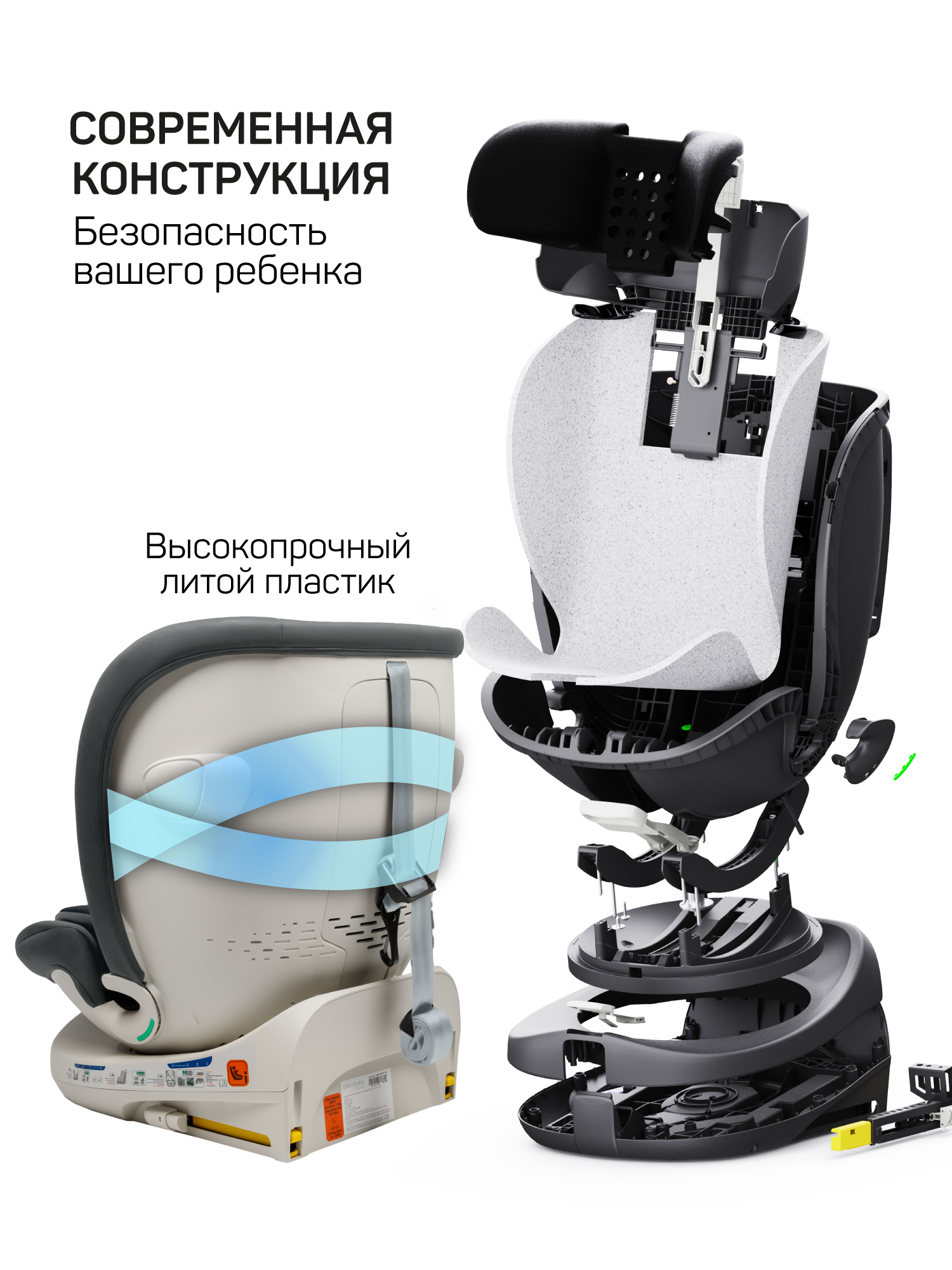 Автокресло Amarobaby Defender Isofix 0+/1/2/3 (0-36 кг) серый - фото 13