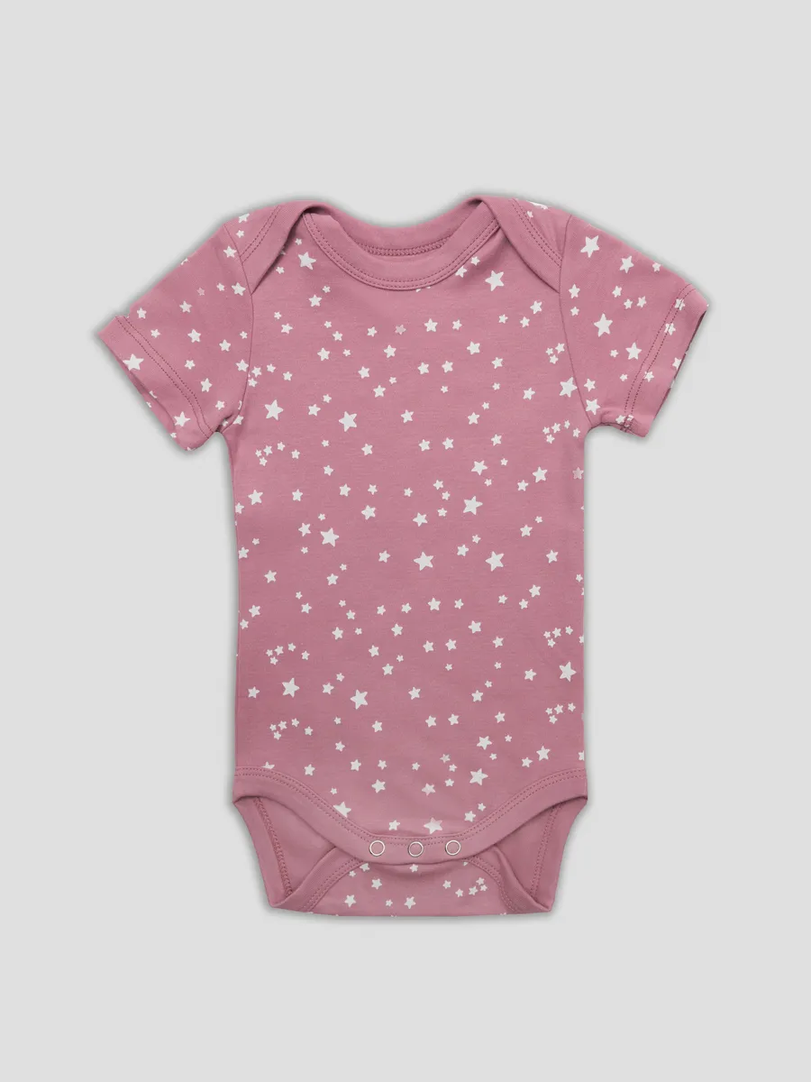 Боди 3 шт Mark Formelle (Марк Формэль) 13015-3/белый +космос на белом +звезды на кристальной розе - фото 12