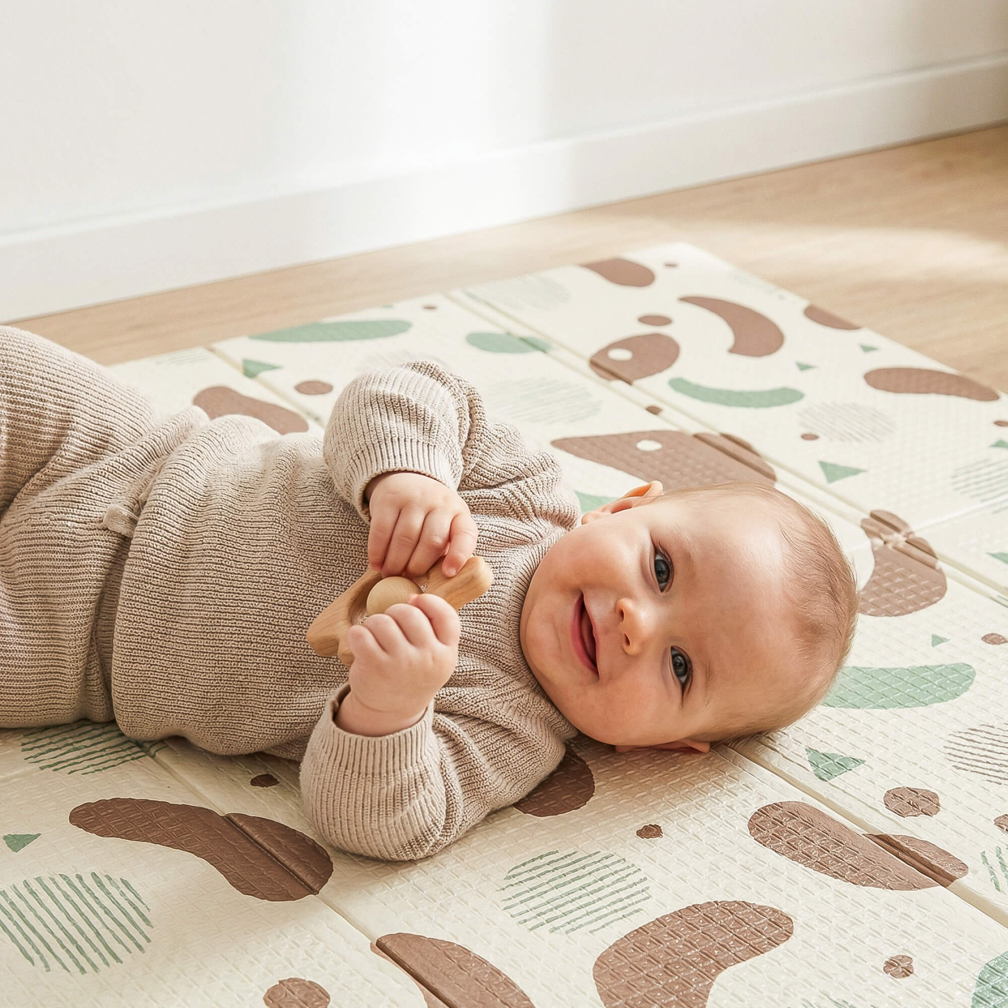 Детский складной коврик UNIX Kids Следы / Traces для ползания 180 x 200 см - фото 15