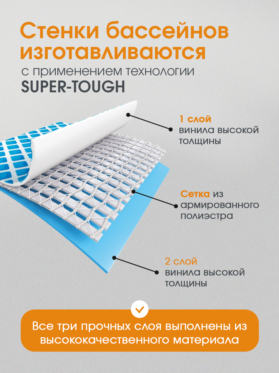 Бассейн Intex Каркасный прямоугольный / 260х160х65см - фото 4