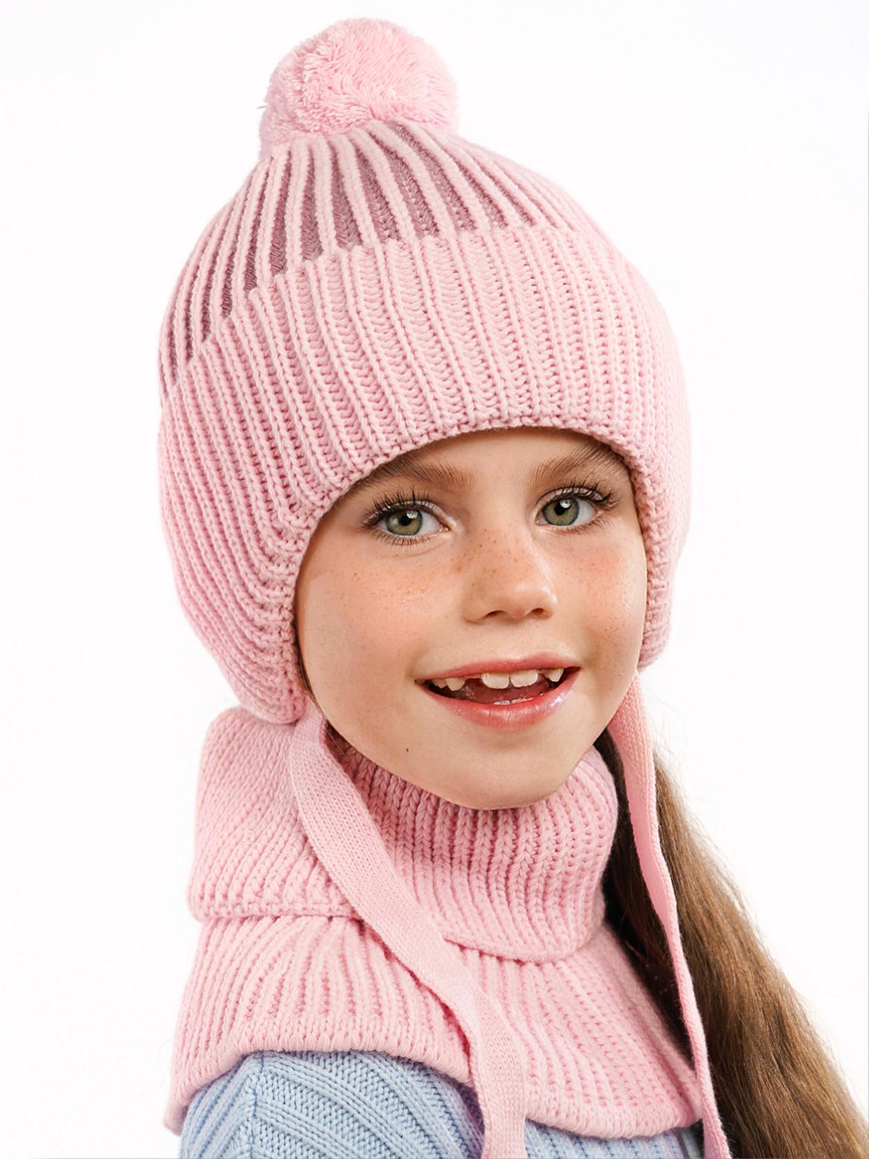Шапка и снуд ПриКиндер U-W_233900 Цвет: Розовый - фото 1