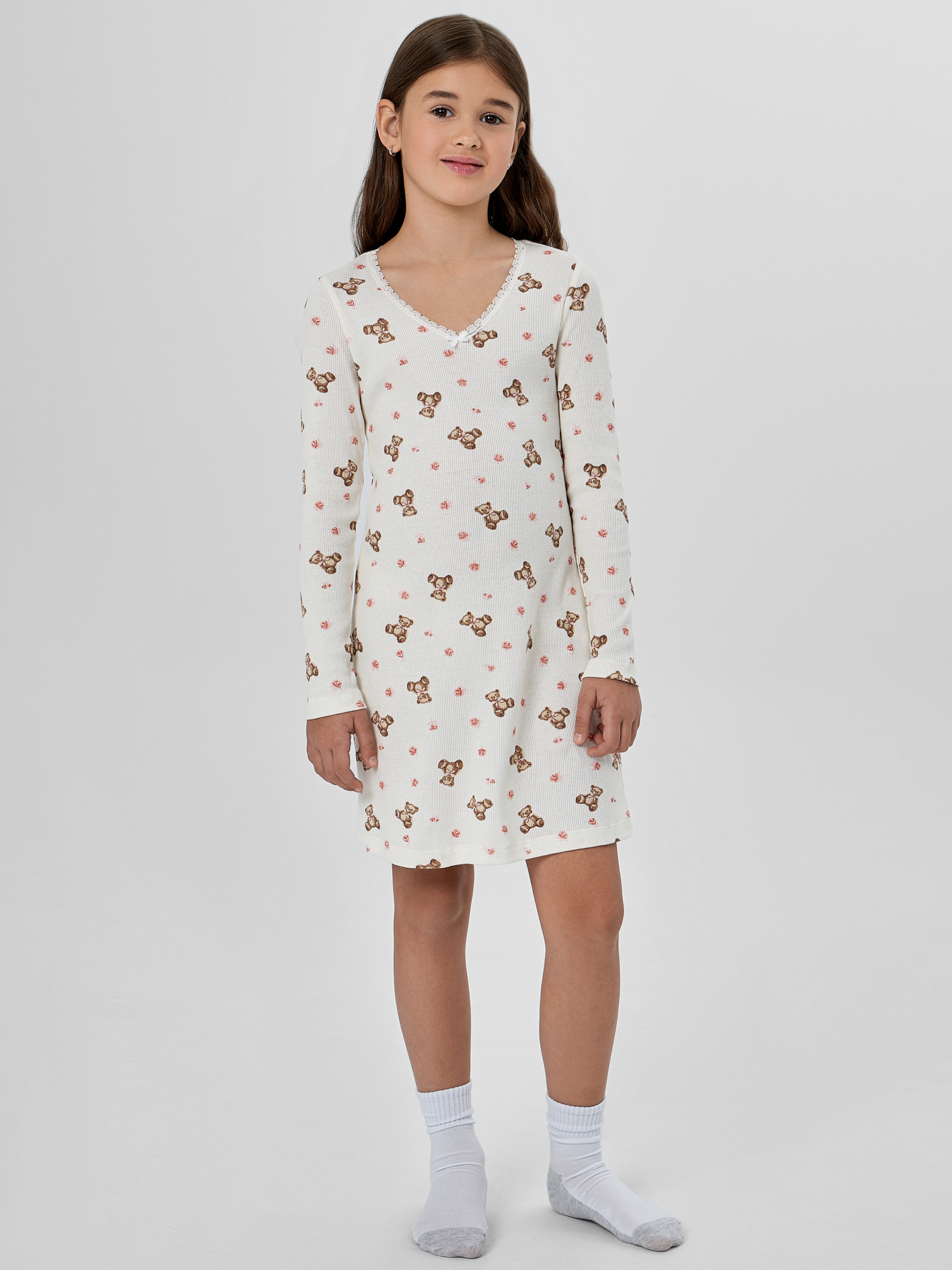 Сорочка ночная Mark Formelle (Марк Формэль) 577728/мишки с цветами на молоке - фото 1