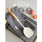 Лопатка кулинарная DeNASTIA Силвуд 33x8.5x4 см силикон бук молочный A000349