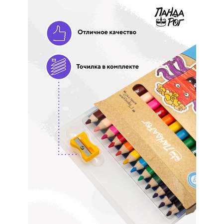 Карандаши цветные ПАНДАРОГ 12 шт.