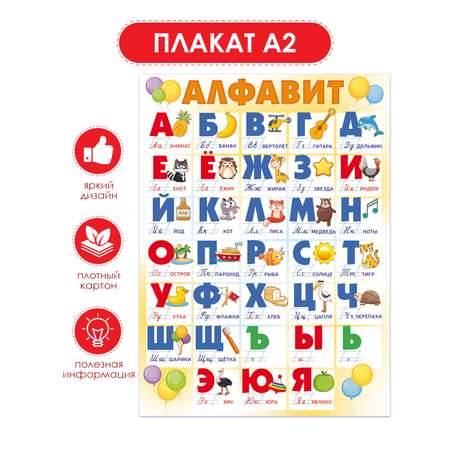 Плакат Открытая планета А2 Алфавит с прописными буквами