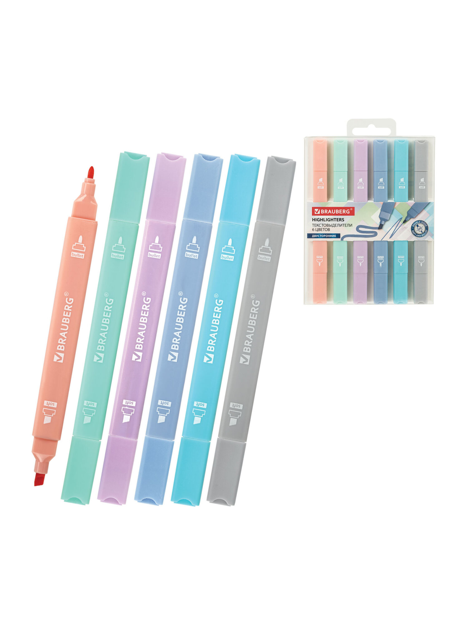 Текстовыделители Brauberg 6 шт. - фото 7