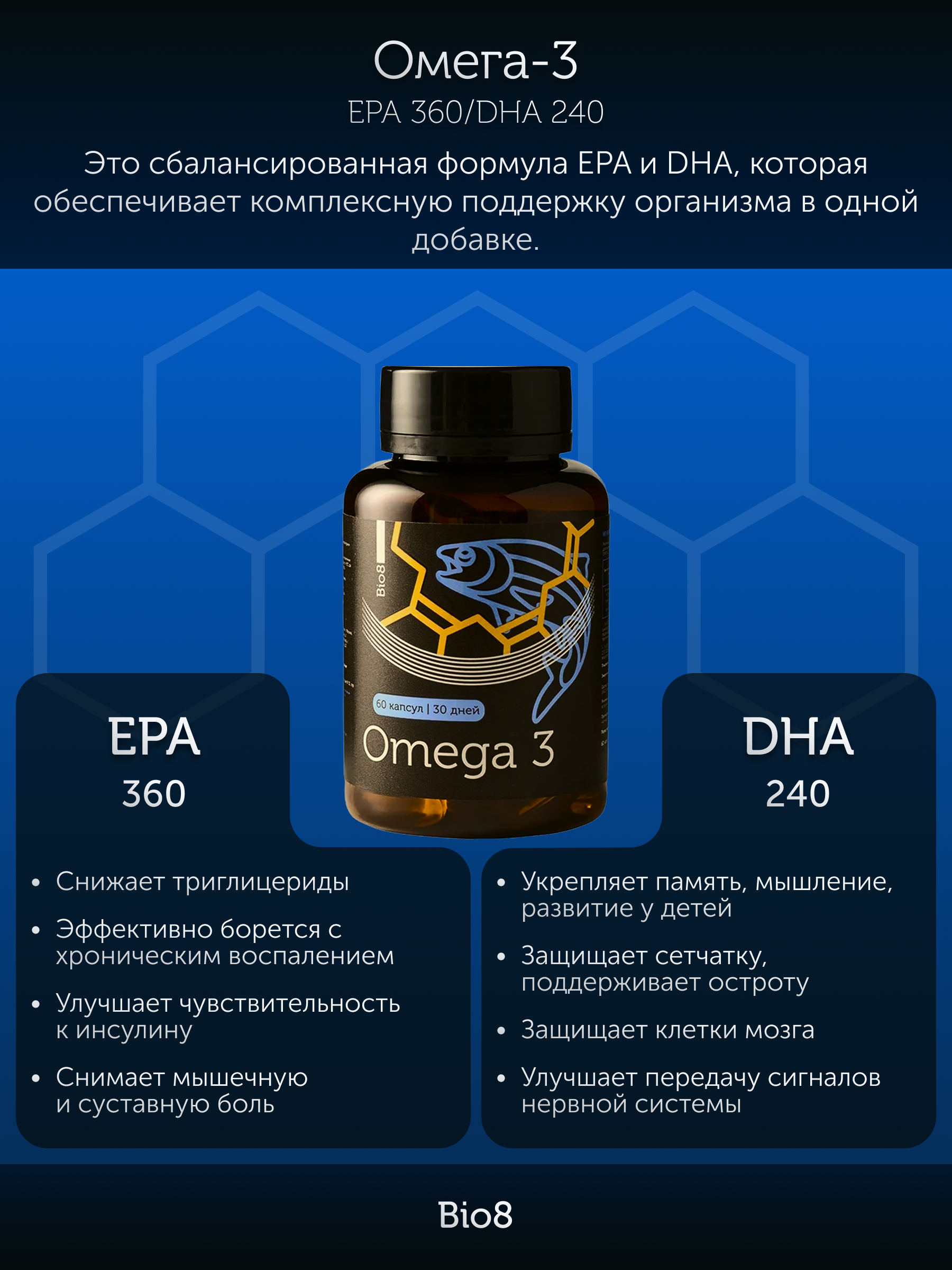 Омега 3 Bio8 капсулы рыбий жир для взрослых - фото 3