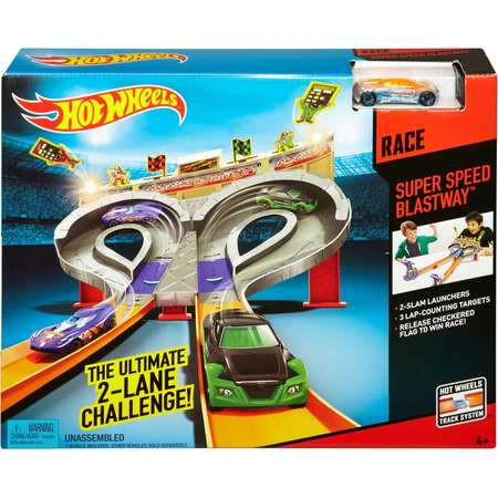Трек Hot Wheels Супер гонка с пусковой установкой