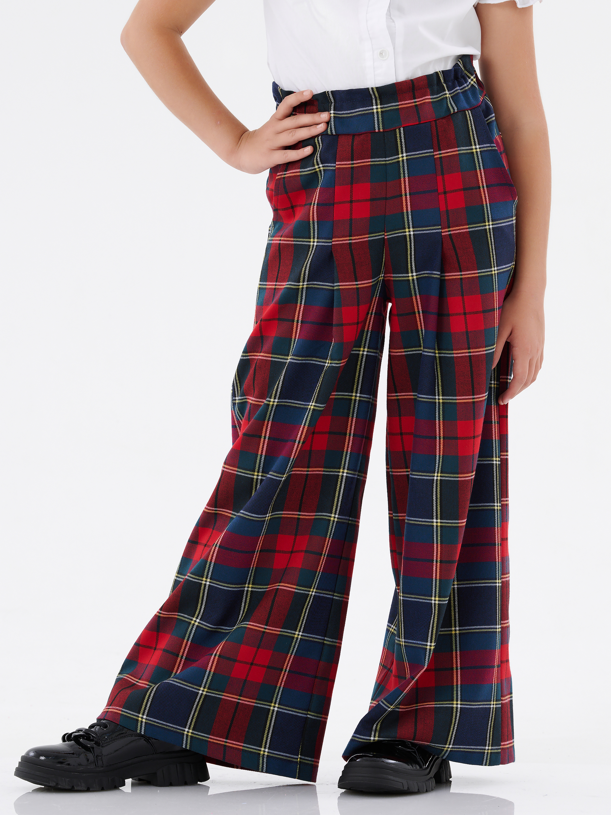Брюки КрутышОк Т-051 зеленый, красный клетка - фото 7