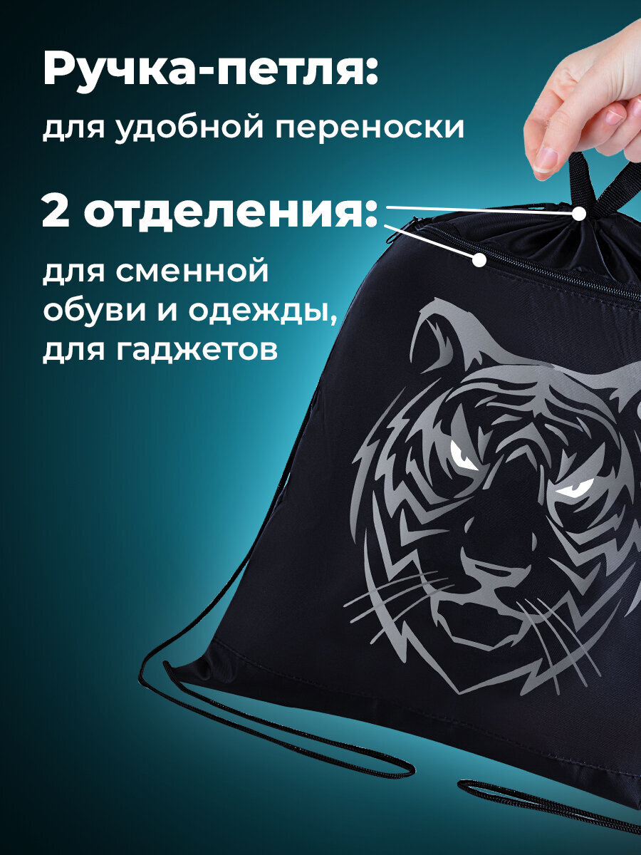 Мешок для обуви Brauberg тигр - фото 4