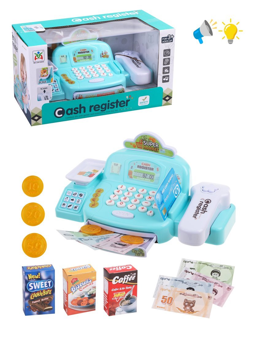 Игровой набор Наша Игрушка продукты, прилавок, касса, тележки и корзинки - фото 2