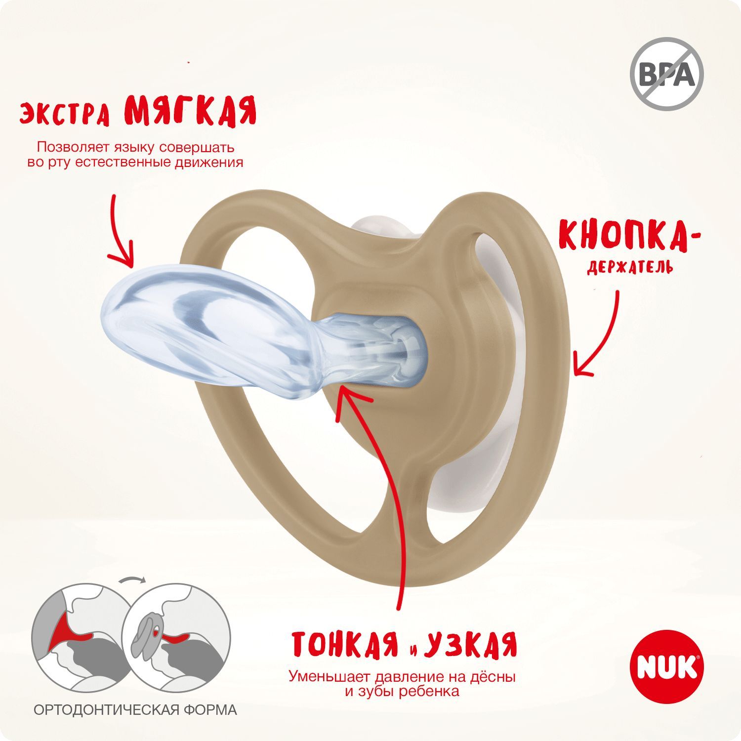 Пустышка Nuk силикон ортодонтическая от 0 мес. 2 шт. - фото 5
