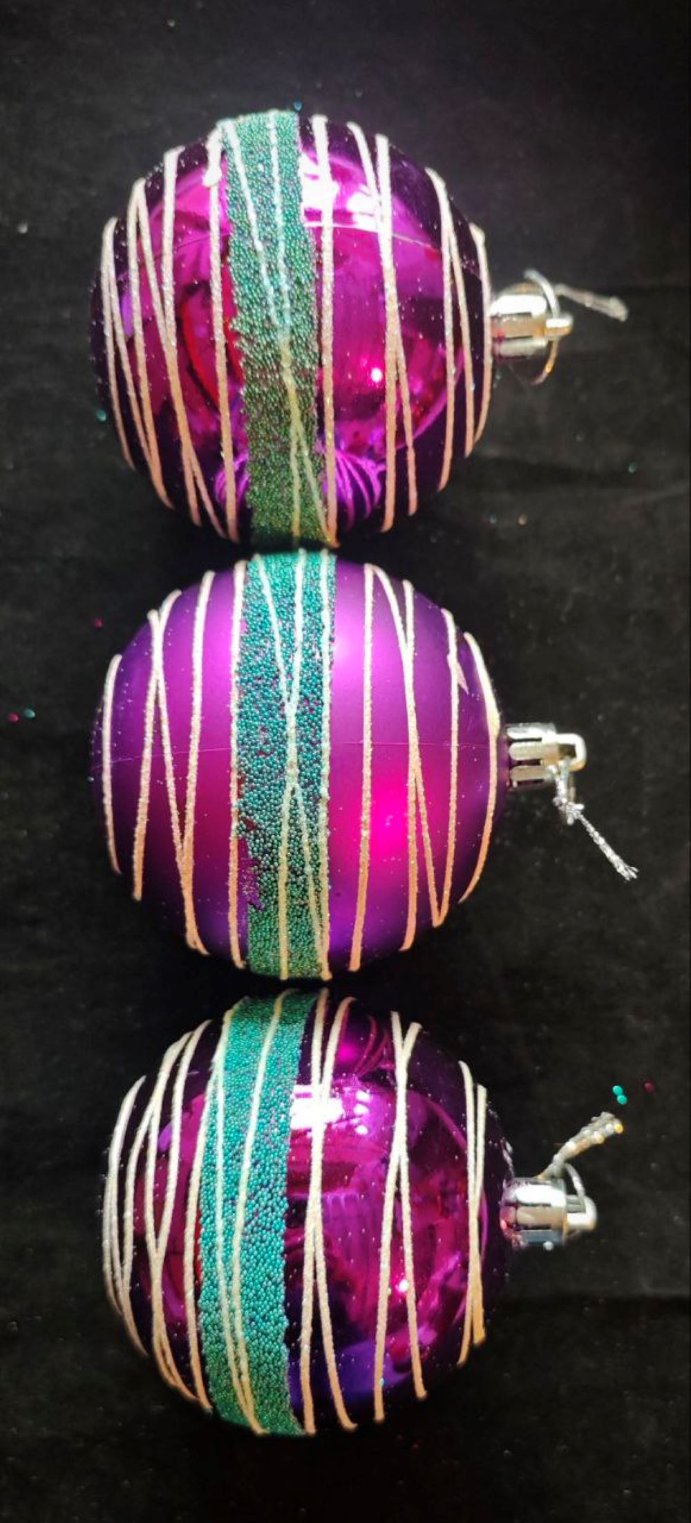 Набор Шаров 8см (3шт) (фиолетовый) Магия праздника NY134 - фото 1