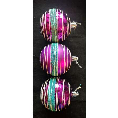 Набор Шаров 8см (3шт) (фиолетовый) Магия праздника NY134