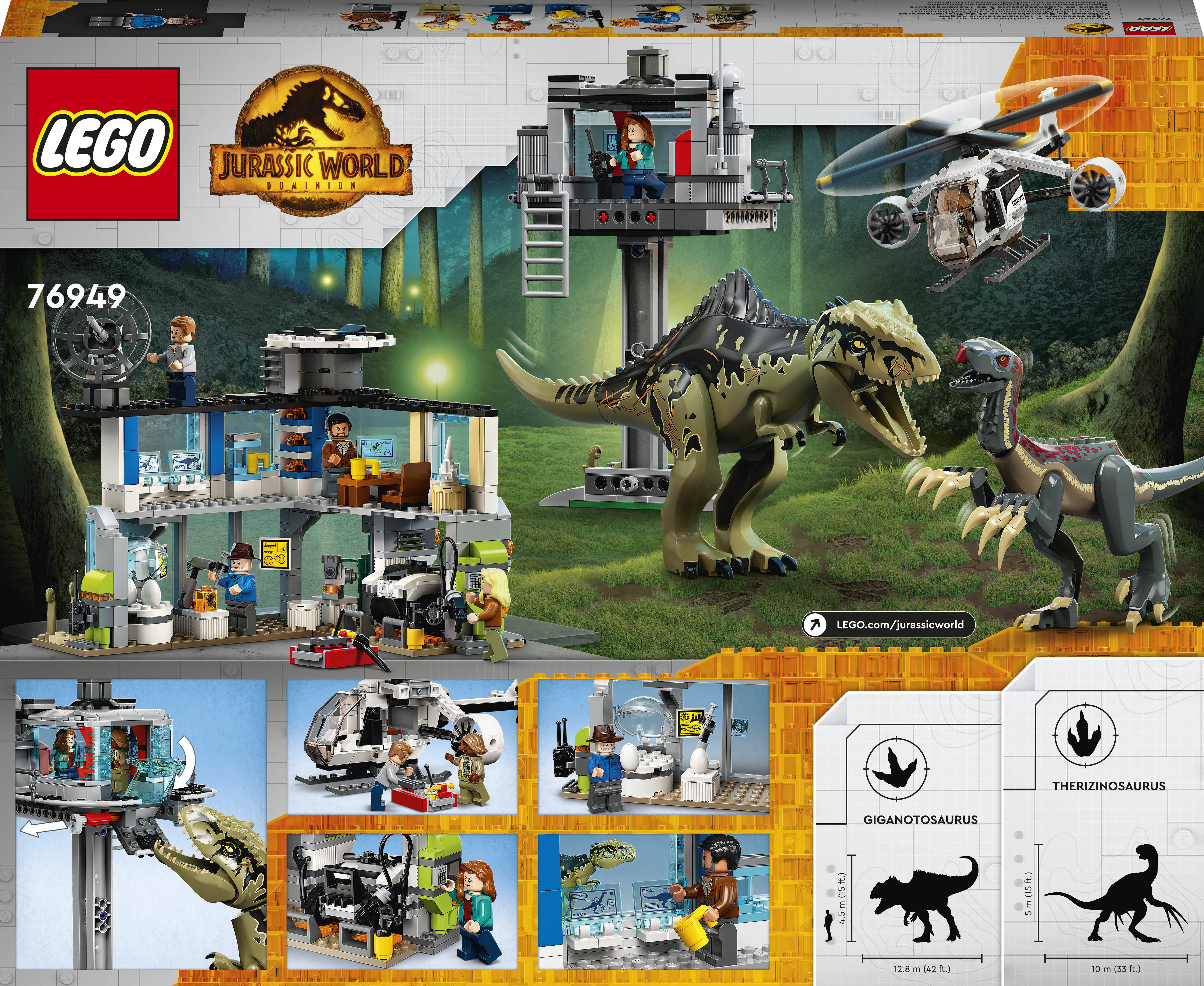 Конструктор LEGO Jurassic World Giganotosaurus Therizinosaurus блочный - фото 11