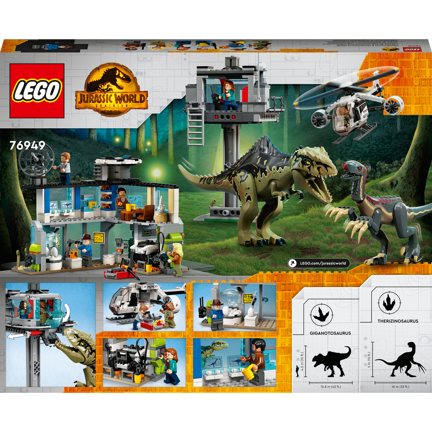 Конструктор LEGO Jurassic World Giganotosaurus Therizinosaurus 810 дет. - фото 11