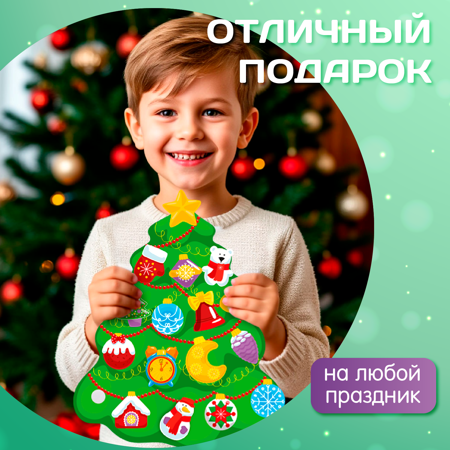 Набор для творчества Десятое королевство Декор Наряди ёлку аппликация - фото 7