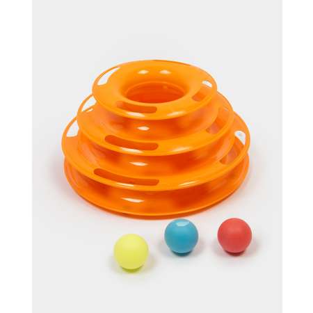 Игрушка для кошек Barbaks Пирамидка охотника-трек 25*13*15см Оранжевая
