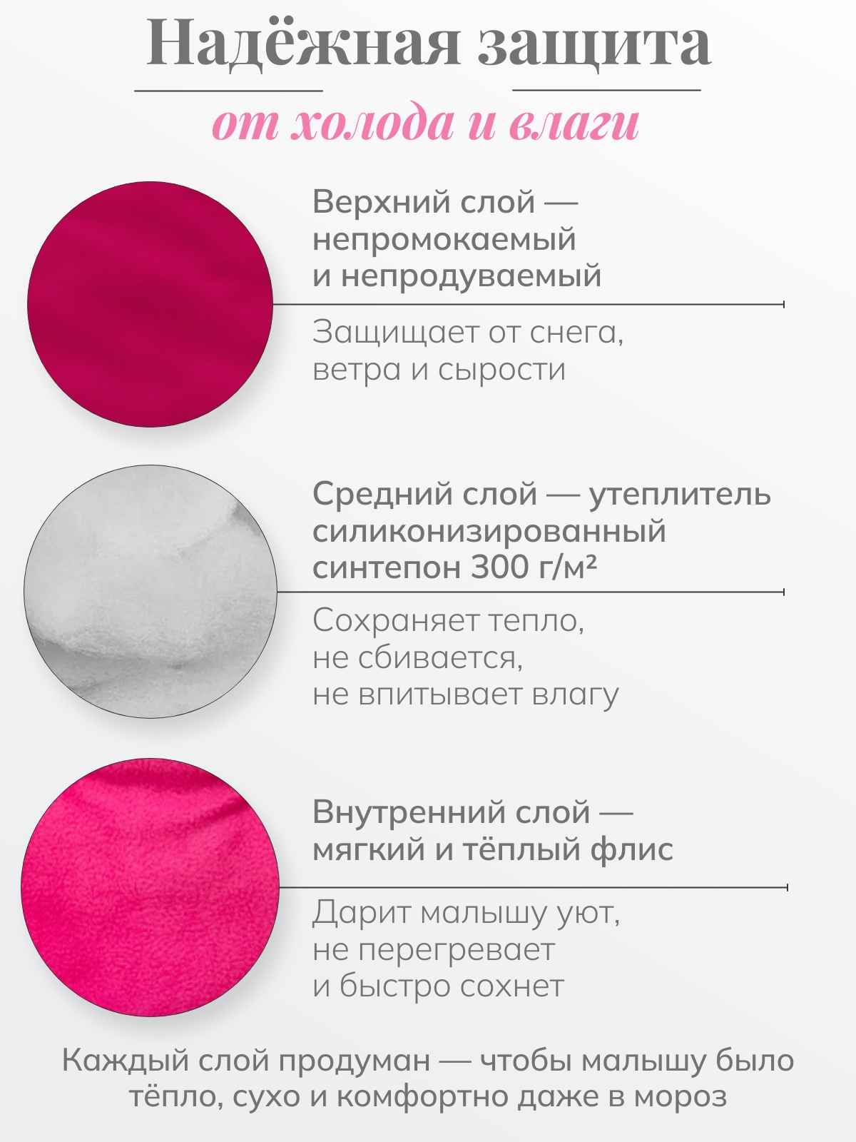 Конверт в коляску Чудо-Чадо Три сезона розовый - фото 4