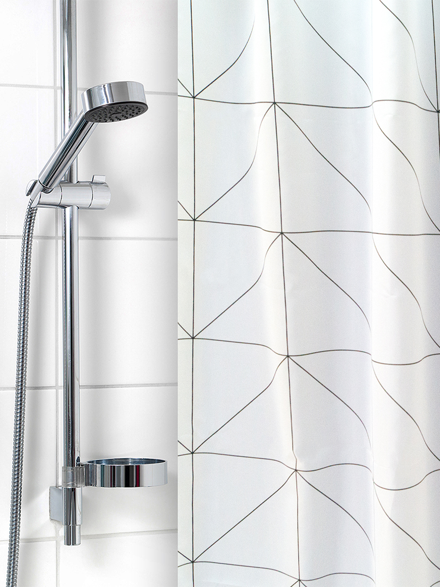 Штора для ванной комнаты и душа VILINA текстильная водоотталкивающая 180х180 см полиэстер - фото 7